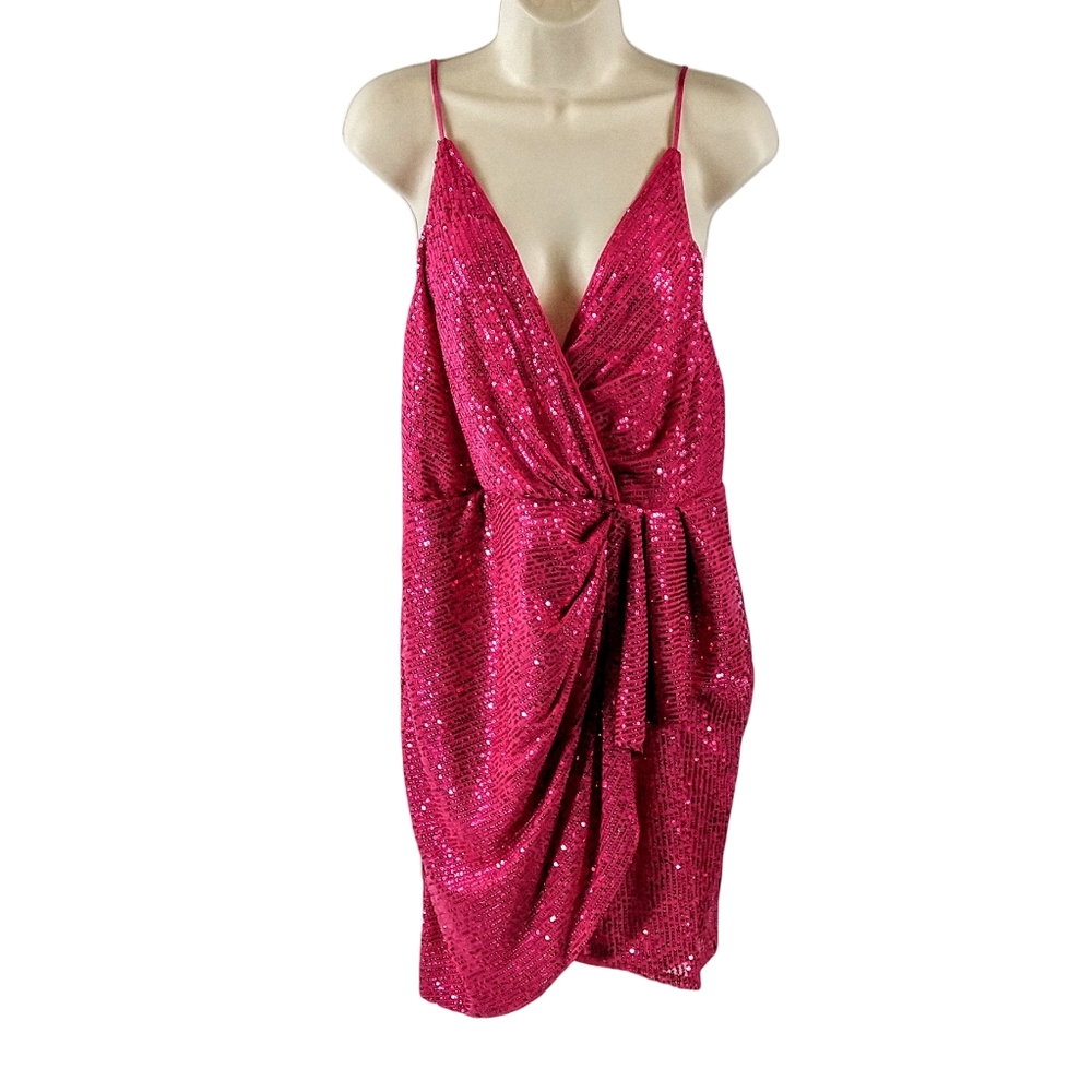 Double Crazy pink sequined party dress